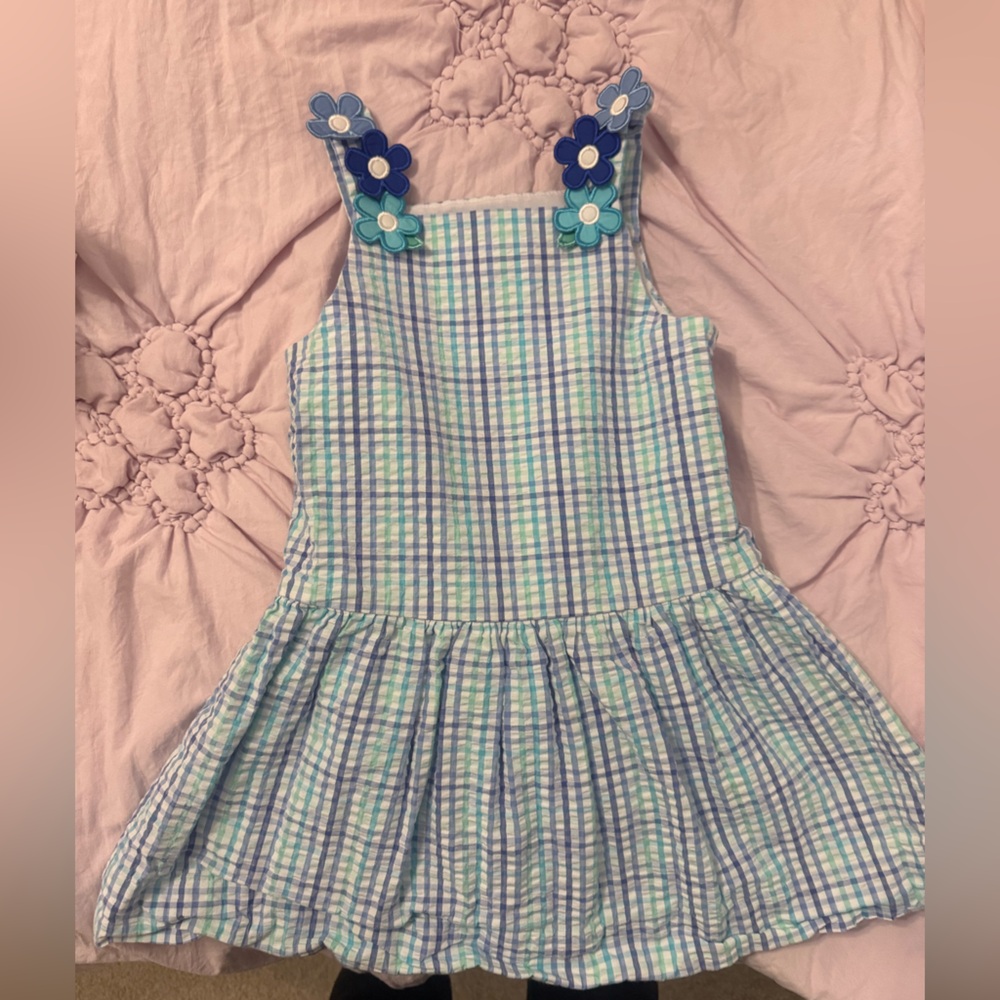 Plaid Dress with Floral Accents